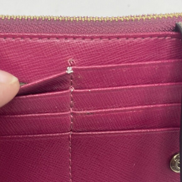 Neiman Marcus Fuschia Pebbled Leather Belt Wallet - Picture 8 of 8